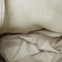 Pre Owned Gucci White Leather and Snakeskin Embossed Ace Lace Up Sneakers Size 35.5