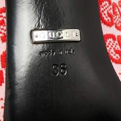 Pre Owned Gucci Pink/Red GG Stretch Fabric Mid Calf Boots Size 36