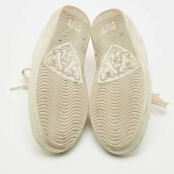 Pre Owned Gucci White Leather New Ace Logo Strap Sneaker Size 38