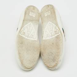 مملوكة مسبقًا حذاء رياضي غوتشي منخفض من أعلى نحل مطرز جلد أبيض مقاس 37.5