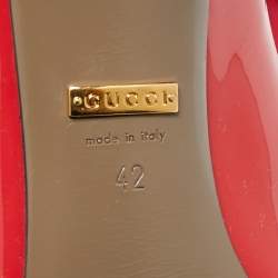 Pre Owned Gucci Red Patent Leather Pointed Toe Pumps Size 42