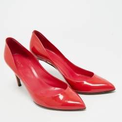 Pre Owned Gucci Red Patent Leather Pointed Toe Pumps Size 42