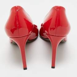 Pre Owned Gucci Red Patent Leather Pointed Toe Pumps Size 42