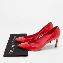 Pre Owned Gucci Red Patent Leather Pointed Toe Pumps Size 42