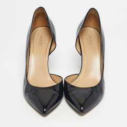 Pre Owned Gucci Black Patent Leather Kristen D'orsay Pumps Size 42