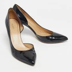 Pre Owned Gucci Black Patent Leather Kristen D'orsay Pumps Size 42