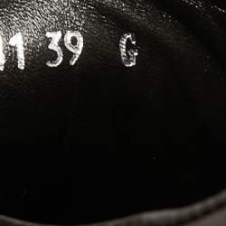 Pre Owned Gucci Dark Brown Leather Interlocking G Low Top Sneakers Size 39