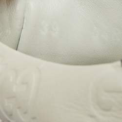 Pre Owned Gucci White Guccissima Leather Web Detail Low Top Sneakers Size 39