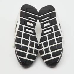 Pre Owned Gucci White/Black Leather Interlocking G Low Top Sneakers Size 38