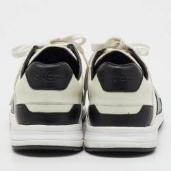 Pre Owned Gucci White/Black Leather Interlocking G Low Top Sneakers Size 38