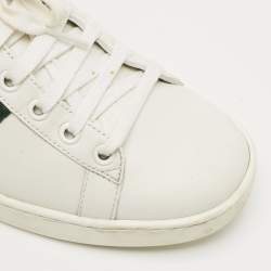 Pre Owned Gucci White Leather and Python Embossed Pearl Studded Ace Sneakers Size 38