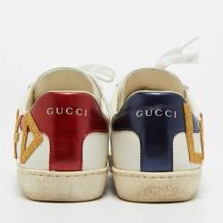 Pre Owned Gucci White Leather Loved Ace Sneakers Size 37