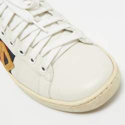 Pre Owned Gucci White Leather Loved Ace Sneakers Size 37