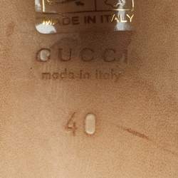 Pre Owned Gucci Burgundy Leather Horsebit Ankle Strap Sandals Size 40