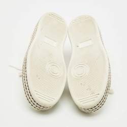 Pre Owned حذاء رياضي غوتشي نيو أيس منصة جلد أبيض مطرز بنحلة مزينة بالكريستال مقاس 38