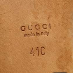 Pre Owned Gucci Metallic Bronze Leather Knot Peep Toe Pumps Size 41