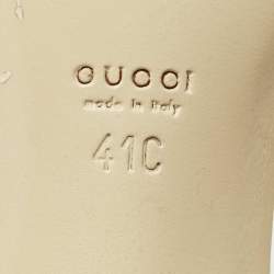 Pre Owned Gucci Cream Guccissima Leather Slide Sandals Size 41