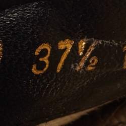 Pre Owned Gucci Black Leather GG Marmont Espadrille Flats Size 37.5