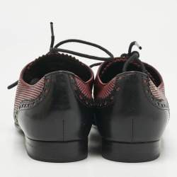 Pre Owned Gucci Burgundy Leather Lace Up  Brogues Size 36