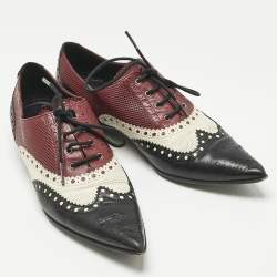 Pre Owned Gucci Burgundy Leather Lace Up  Brogues Size 36