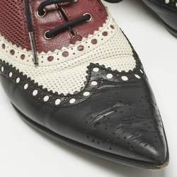Pre Owned Gucci Burgundy Leather Lace Up  Brogues Size 36