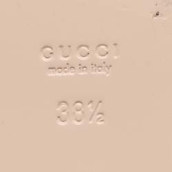 Pre Owned Gucci Cream Canvas Princetown Horsebit Mules Size 38.5
