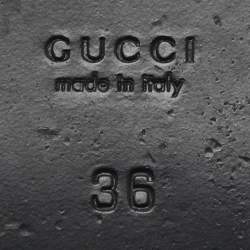 Pre Owned Gucci Burgundy Leather GG Marmont Thong Flats Size 36