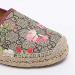 Pre Owned Gucci Multicolor GG Supreme Bloom Canvas Espadrille Flats Size 36.5