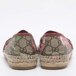 Pre Owned Gucci Multicolor GG Supreme Bloom Canvas Espadrille Flats Size 36.5