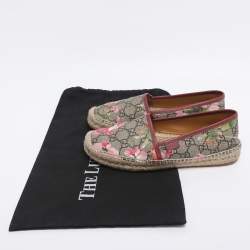 Pre Owned Gucci Multicolor GG Supreme Bloom Canvas Espadrille Flats Size 36.5