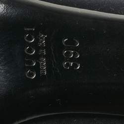 Pre Owned Gucci Black Satin Horsebit Peep Toe Pumps Size 39