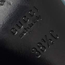 Pre Owned صندل سلايد غوتشي هورسبيت جلد لامع GG أزرق كحلي مقاس 38.5