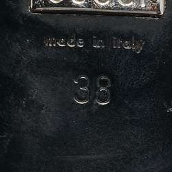 Pre Owned Gucci Black Suede Maxime Crystal Embellished Slide Sandals Size 38