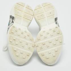 Pre Owned Gucci White Leather Mystic Cat Rhyton Low Top Sneakers Size 36.5