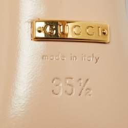 Pre Owned Gucci Pink Patent Leather Ankle Strap Sandals Size 35.5