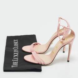 Pre Owned Gucci Pink Patent Leather Ankle Strap Sandals Size 35.5