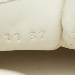 Pre Owned Gucci White/Beige Jumbo GG Embossed Leather Low Top Sneakers Size 37