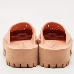 Pre Owned Gucci Orange Rubber Acetate Clogs Size 40