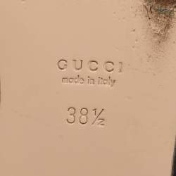 Pre Owned Gucci Silver Leather Horsebit Princetown Mules Size 38.5