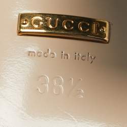 Pre Owned Gucci Black Suede GG Marmont Block Heel Pumps Size 38.5