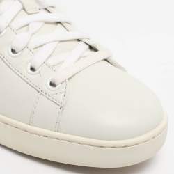 Pre Owned Gucci White Leather Fur Lined Ace Low Top Sneakers Size 38