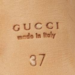 Pre Owned Gucci Bronze Diamante Fabric Horsebit Slide Sandals Size 37