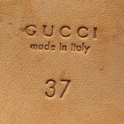 Pre Owned Gucci Beige Nubuck Leather Interlocking G Buckle Pumps Size 37