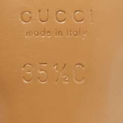 Pre Owned Gucci Black Canvas and Leather GG Horsebit Slide Sandals Size 35.5