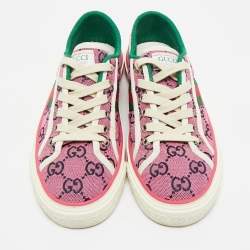 Pre Owned Gucci Purple GG Canvas Tennis 1977 Sneakers Size 36