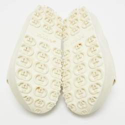 Pre Owned Gucci White Rubber Interlocking G Slide Sandals Size 37