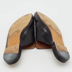 Pre Owned Gucci Black Leather Princetown Horsebit Flat Mules Size 39.5