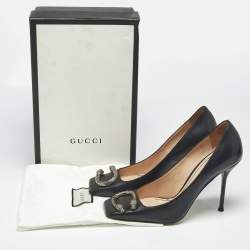 Pre Owned Gucci Black Leather Dionysus Pumps Size 40