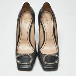 Pre Owned Gucci Black Leather Dionysus Pumps Size 40