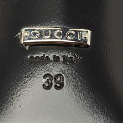 Pre Owned Gucci Multicolor GG Crystal Mesh and Leather Slingback Pumps Size 39